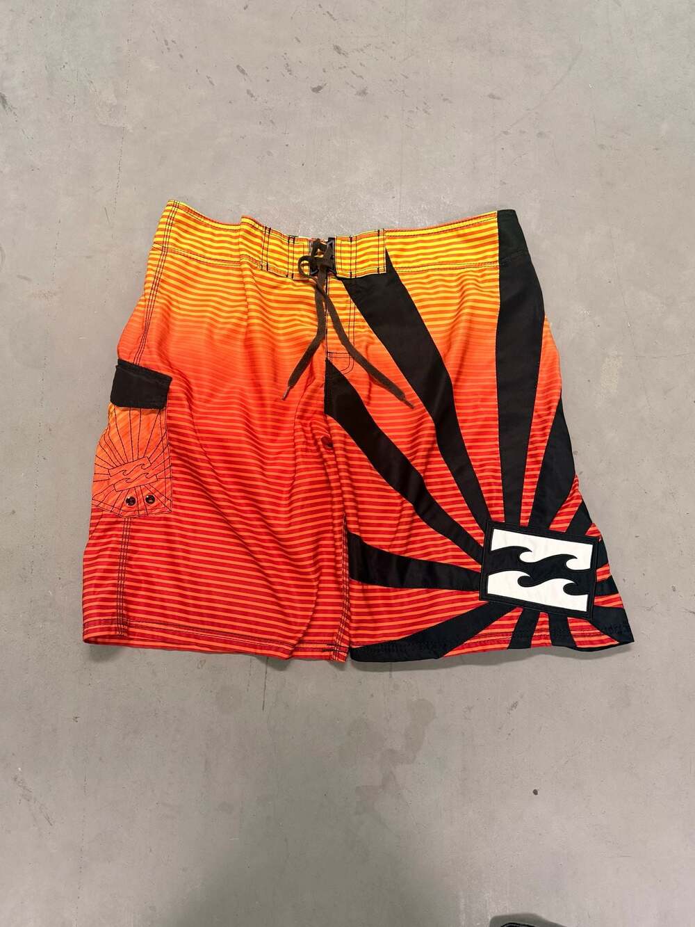 Billabong Andy Irons Rising Sun Board Shorts Size 40 Orange Black